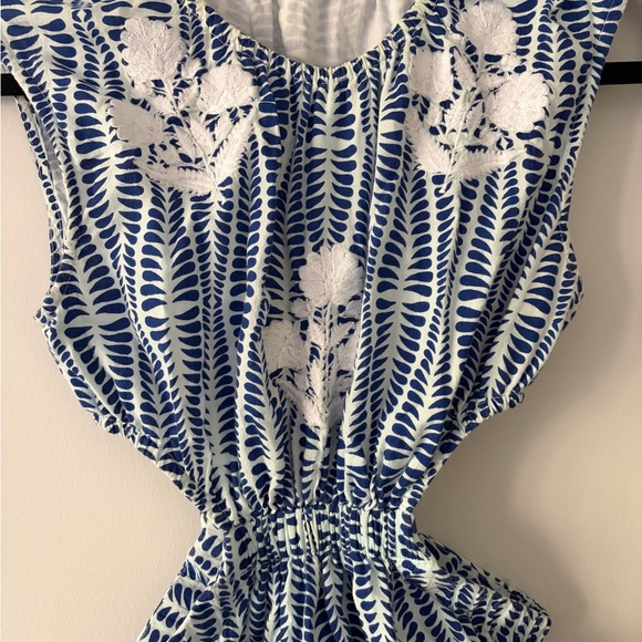 Chakeris Blue & White Morgan Maxi Dress with cut-outs - Picture 3 of 5